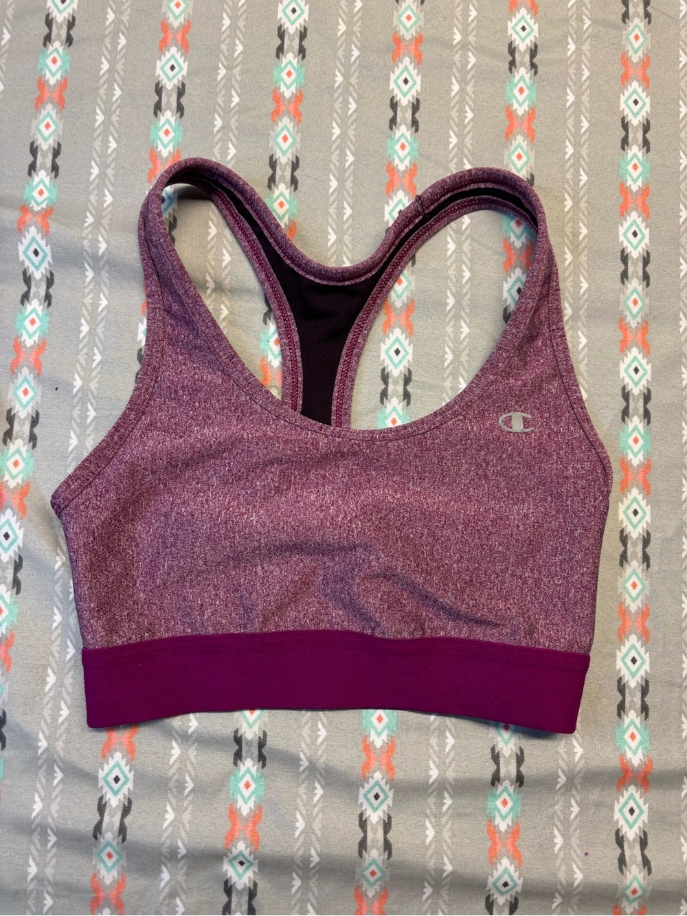 💮Champion Heather Plum Racerback Sports Bra